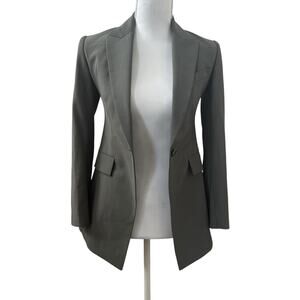 THEORY Etiennette Stretch Wool Green Blazer Size 00￼
